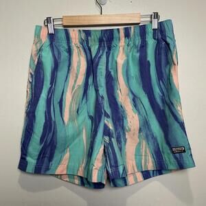 Adidas‎ Swim Trunks Shorts Mens L Blue Pink Trefoil Originals All Over Print